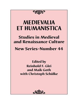 cover image of Medievalia et Humanistica, No. 44